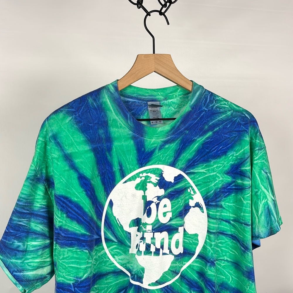 Tie-Dye Earth Matters T-Shirt - Be Kind to Our Earth - XL - Gildan